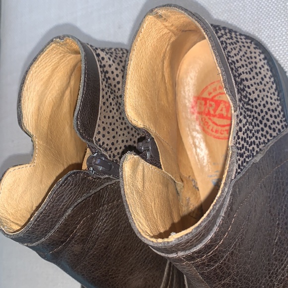 EUC Chunky Leather bootie BROWN & LEOPARD US 8 EU 39 - Picture 12 of 14